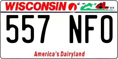 WI license plate 557NFO