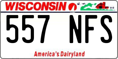 WI license plate 557NFS