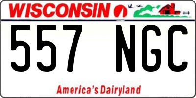 WI license plate 557NGC