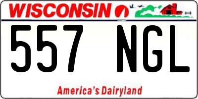 WI license plate 557NGL