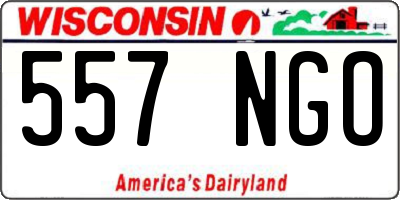WI license plate 557NGO