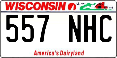 WI license plate 557NHC