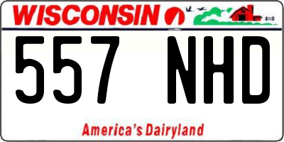 WI license plate 557NHD