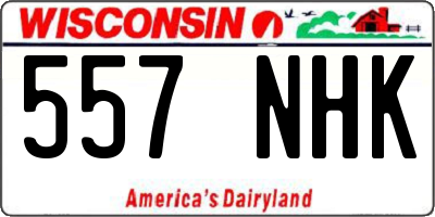WI license plate 557NHK