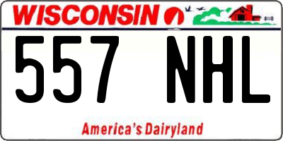 WI license plate 557NHL