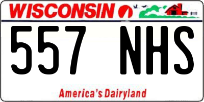 WI license plate 557NHS