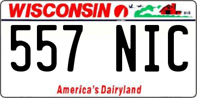 WI license plate 557NIC