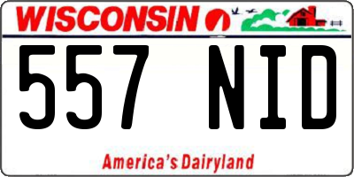 WI license plate 557NID