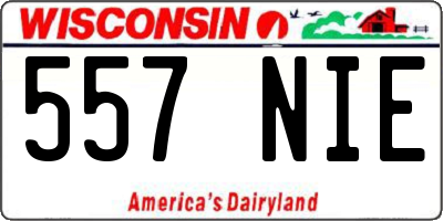 WI license plate 557NIE