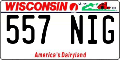 WI license plate 557NIG