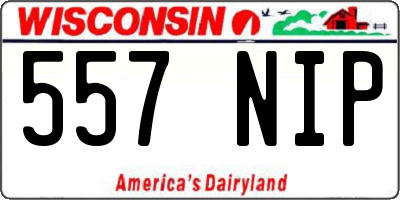 WI license plate 557NIP