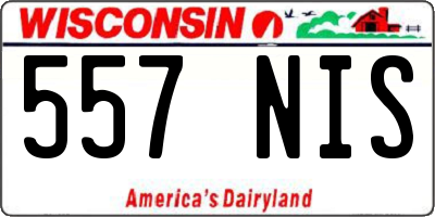 WI license plate 557NIS