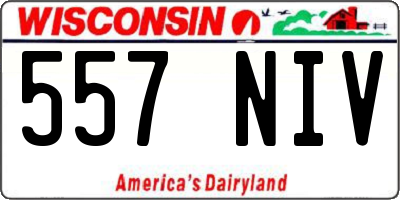 WI license plate 557NIV