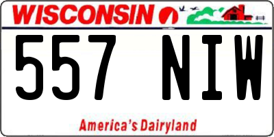 WI license plate 557NIW