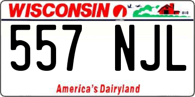 WI license plate 557NJL