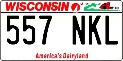 WI license plate 557NKL