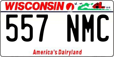 WI license plate 557NMC