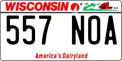 WI license plate 557NOA