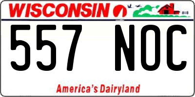 WI license plate 557NOC