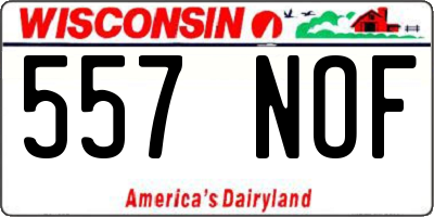 WI license plate 557NOF