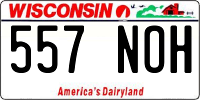 WI license plate 557NOH