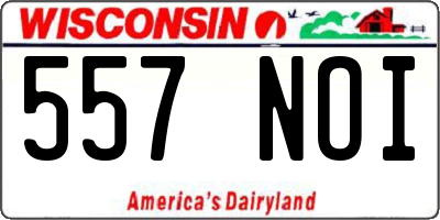 WI license plate 557NOI