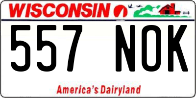 WI license plate 557NOK