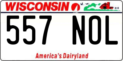 WI license plate 557NOL