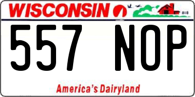 WI license plate 557NOP