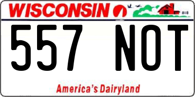 WI license plate 557NOT