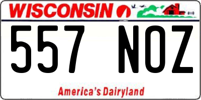 WI license plate 557NOZ
