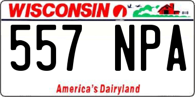 WI license plate 557NPA