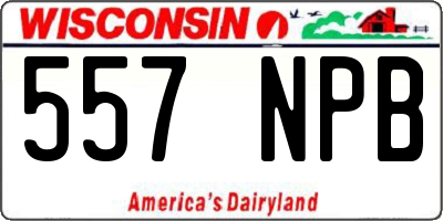 WI license plate 557NPB