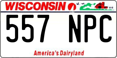 WI license plate 557NPC