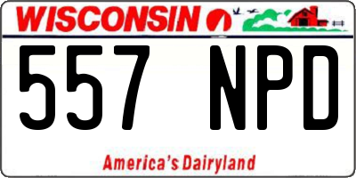 WI license plate 557NPD