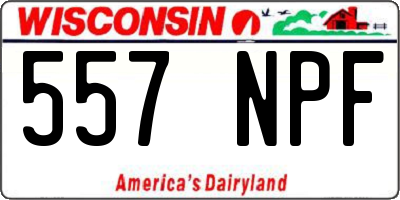 WI license plate 557NPF