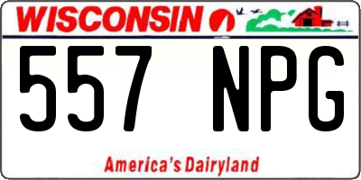 WI license plate 557NPG