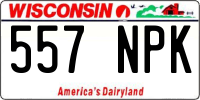 WI license plate 557NPK