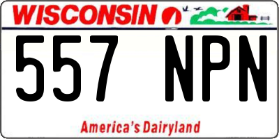 WI license plate 557NPN
