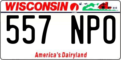 WI license plate 557NPO