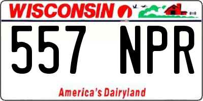 WI license plate 557NPR