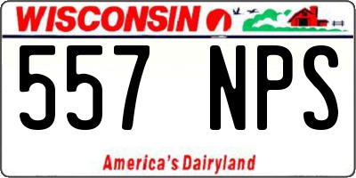 WI license plate 557NPS