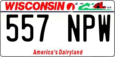 WI license plate 557NPW