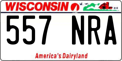 WI license plate 557NRA