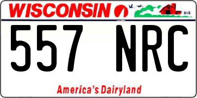 WI license plate 557NRC