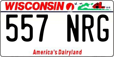 WI license plate 557NRG