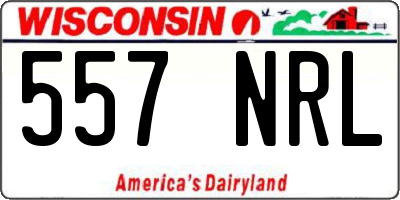 WI license plate 557NRL