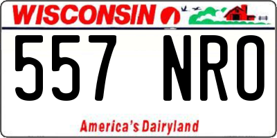 WI license plate 557NRO