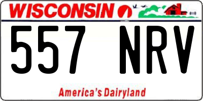 WI license plate 557NRV