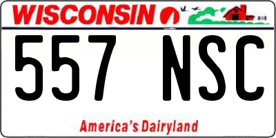 WI license plate 557NSC